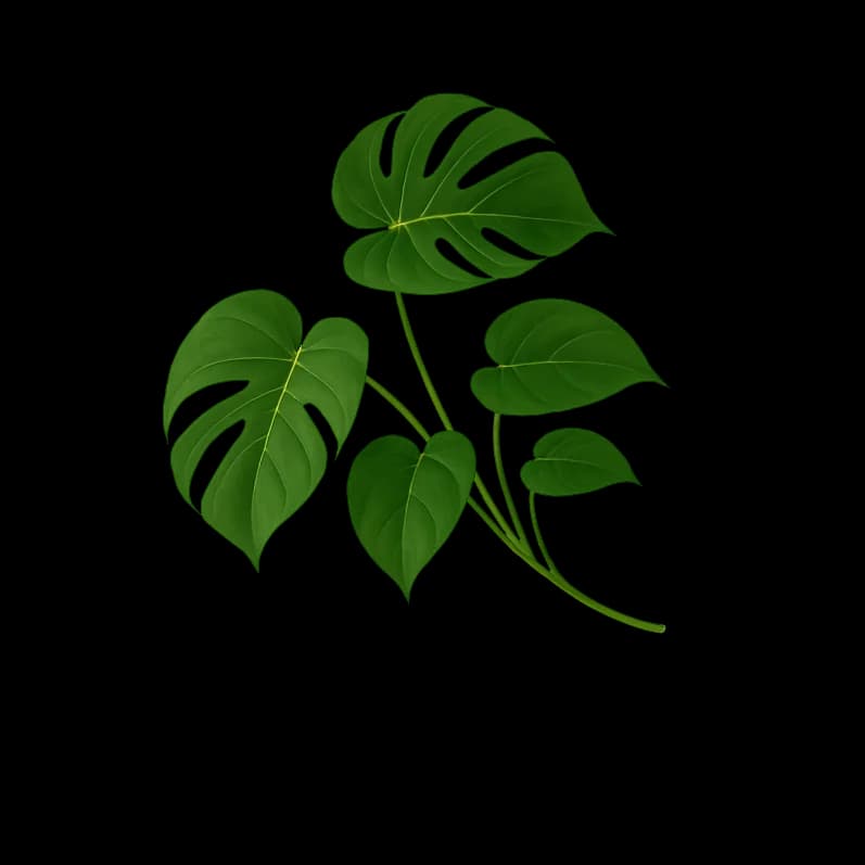 Decorative leaves left